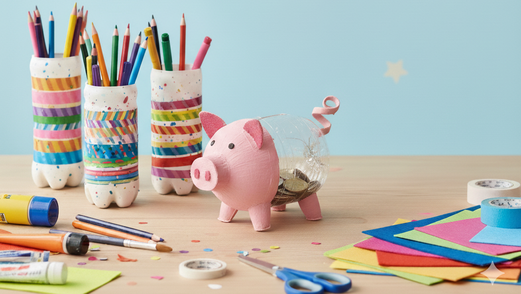 Obraz pokazujący pomysły recyklingu