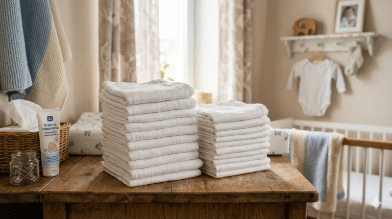 Obraz przedstawia realistyczną i przytulną scenę w pokoju dziecięcym, utrzymaną w ciepłej, naturalnej kolorystyce